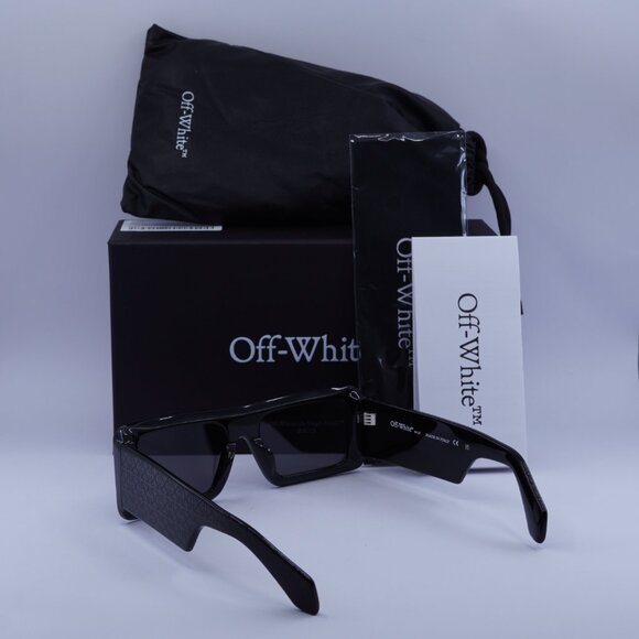 Off-White OERI140 TROY 1007 Rectangle Sunglasses – Black/Dark Grey - Picture 5 of 9